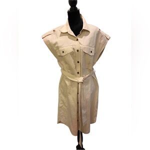 Banana Republic Cream Belted Mini Dress